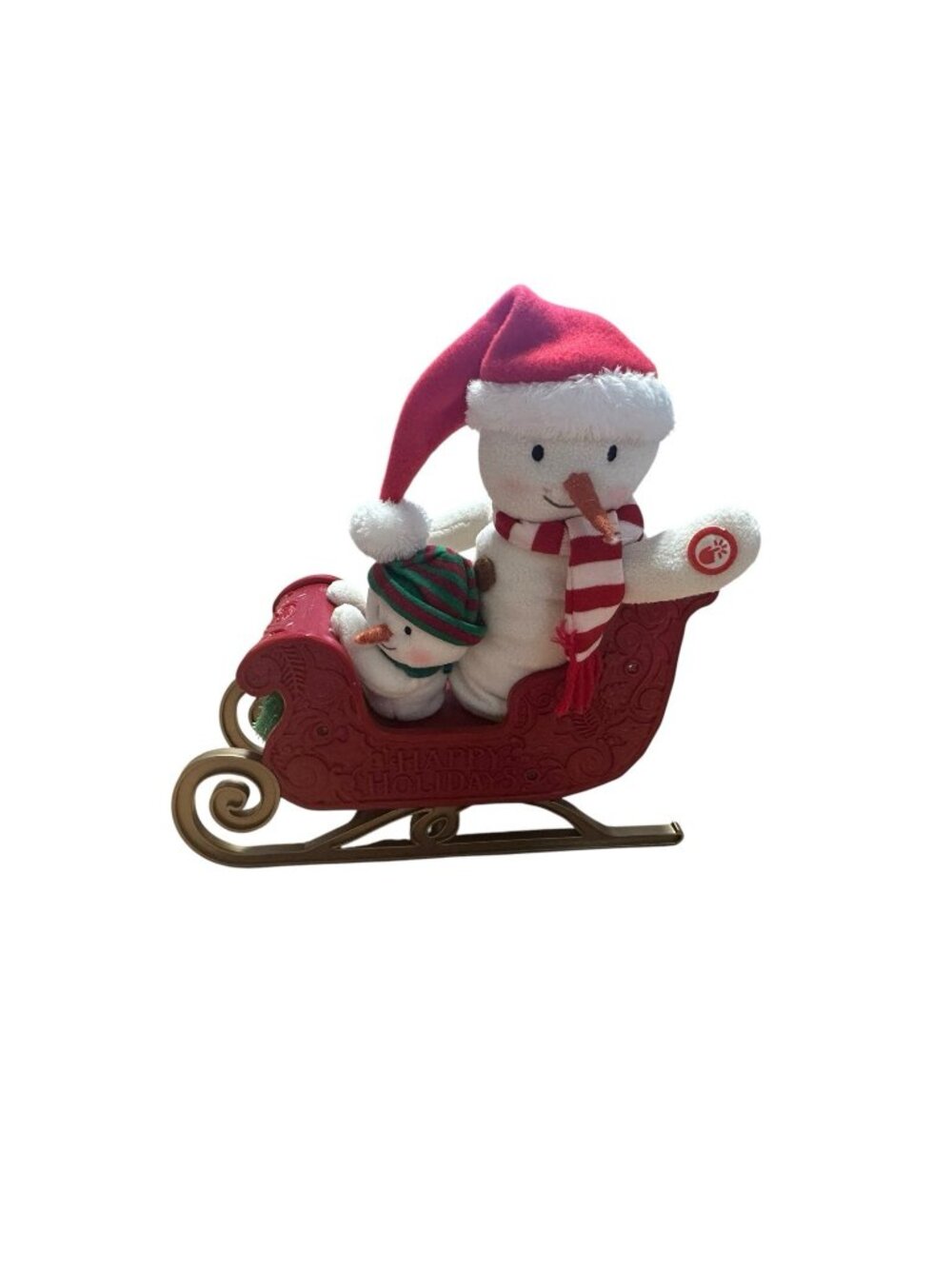 2016 HALLMARK JINGLE PALS "TWINKLING SLEIGH RIDE" SNOWMAN MOTION-LIGHTS-MUSICAL
